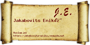 Jakabovits Enikő névjegykártya